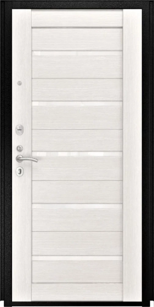 Входная дверь ДвериПРО L-43 СБ-1 (лак. белое, 16мм, беленый дуб) DPRO196019 внутренняя сторона