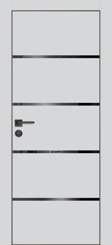 Фото Межкомнатная дверь PX-17 черная кромка с 4-х ст. Сапфир матовый