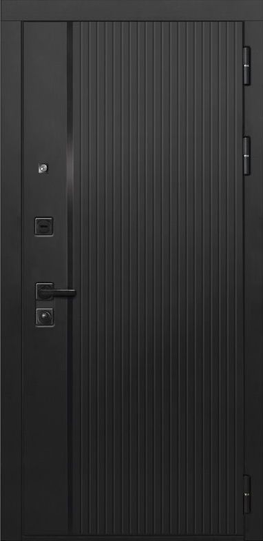 Входная дверь ДвериПРО L-45 СБ-1 (лак. белое, 16мм, беленый дуб) DPRO198298 внешняя сторона