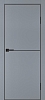 Межкомнатная дверь P-19  черный молдинг PET,  кромка ABS черная c 4-х ст. Серый матовый