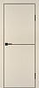 Межкомнатная дверь P-19  черный молдинг PET,  кромка ABS черная c 4-х ст. Бежевый матовый
