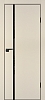 Межкомнатная дверь P-22  кромка ABS черная c 4-х ст. Бежевый матовый
